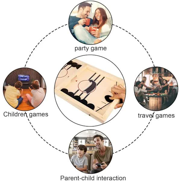 Sling Puck Game, Wooden Hockey Game, Fast Action Soccer Table Game V1188-PAPO-6066