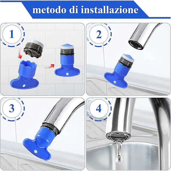M18.5 Faucet Aerator 6 pcs Water Saving Aerator with Keys Compatible with Kitchen and Bathroom Sink Blue V1188-PAPO-9654