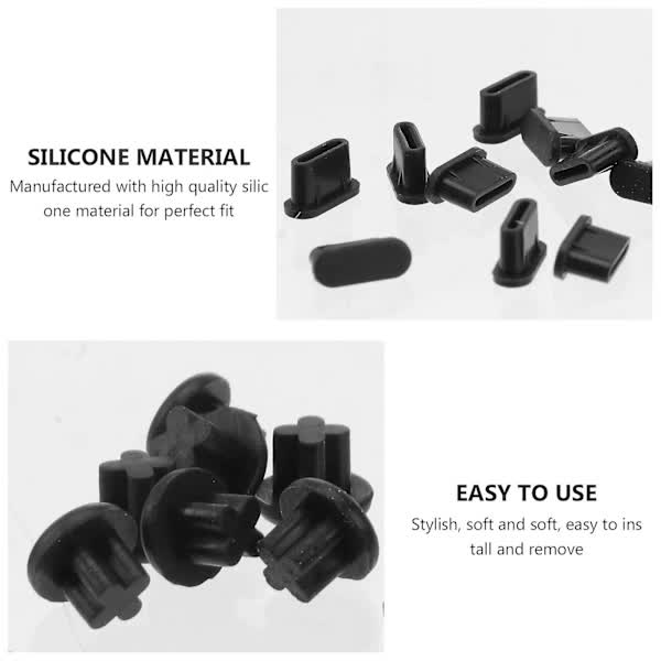 USB C Dust Cover 10 Pairs Small Phone Port Earphone Jack Compatible with Various Smartphones V1188-POWQQ-634-1