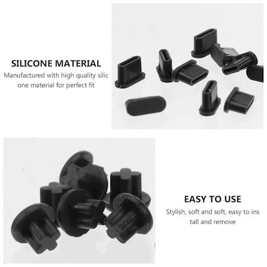 USB C Dust Cover 10 Pairs Small Phone Port Earphone Jack Compatible with Various Smartphones V1188-POWQQ-634-1