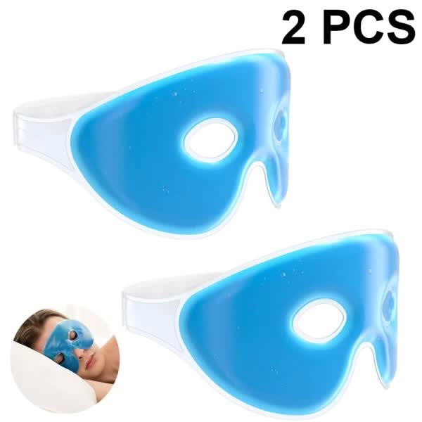 Reusable Cooling Eye Gel Mask Set 2 Pack Blue for Tired Eyes V1188-POWQQ-7447-1