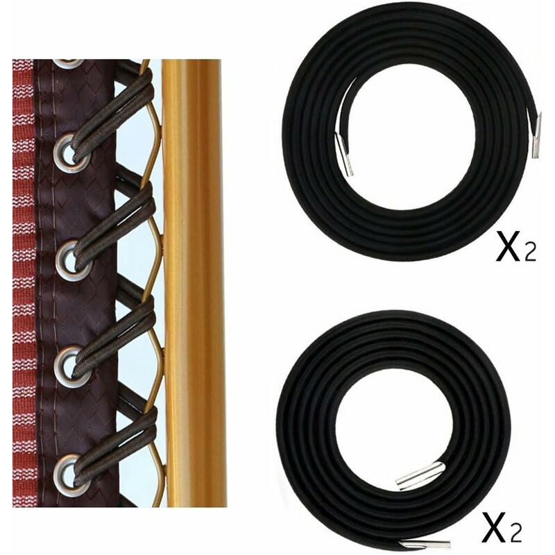 Drawstring, rubber band, folding chair accessories (black export (a set of 2 long and 2 short)), V1188-QCQC46-30305-1