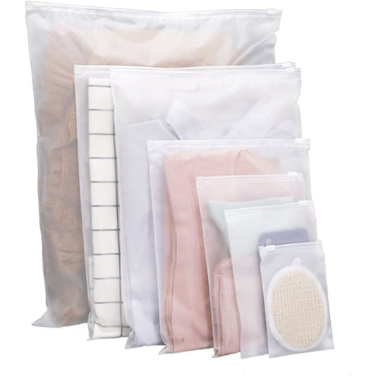 Zipper Bags for Clothes 35pcs Frosted Resealable Bag Plastic Zip-Lock Seal Clothing Bags for School Trip V1188-QQCC46-06981-1
