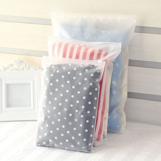 Zipper Bags for Clothes 35pcs Frosted Resealable Bag Plastic Zip-Lock Seal Clothing Bags for School Trip V1188-QQCC46-06981-1