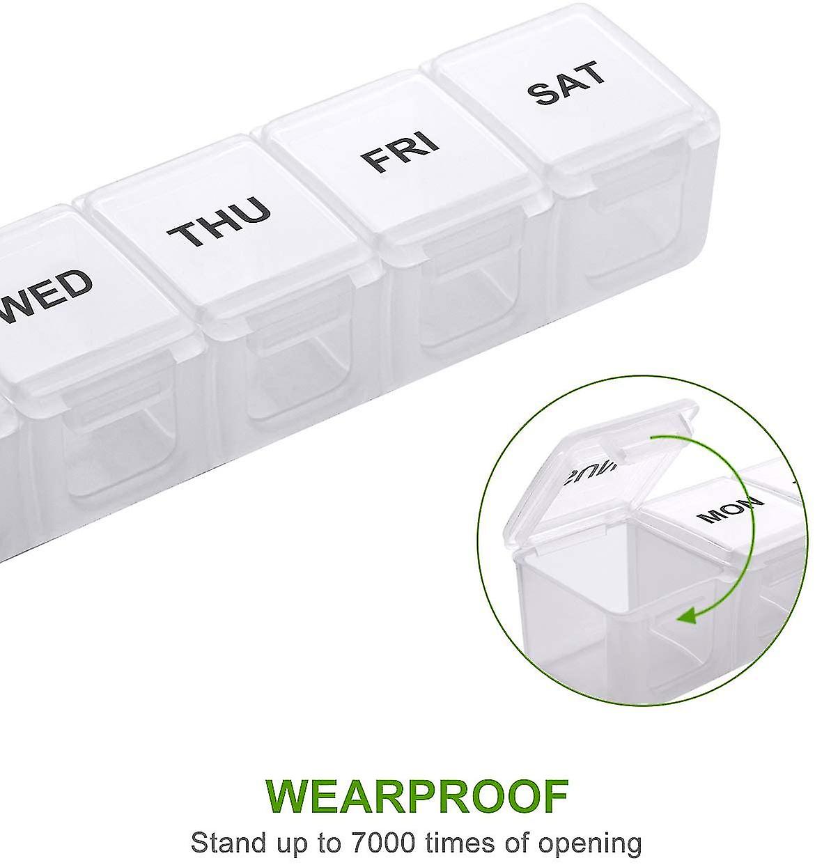 2 pcs Oversized Weekly Pill Organizer Box 2-pack, You Can Carry The Daily Pill Box Oversized Every Week V1188-RD-097698