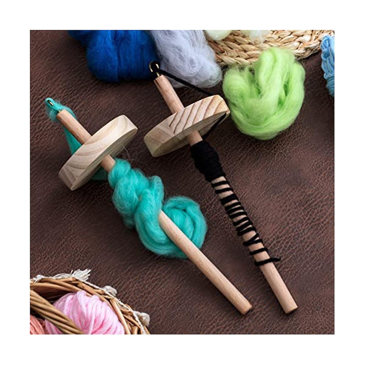DIY Dragonfly Spindle Yarn Spinner, Handmade Wooden Spinning Wheel for Yarn Making, 2Pcs V1188-RD-104407