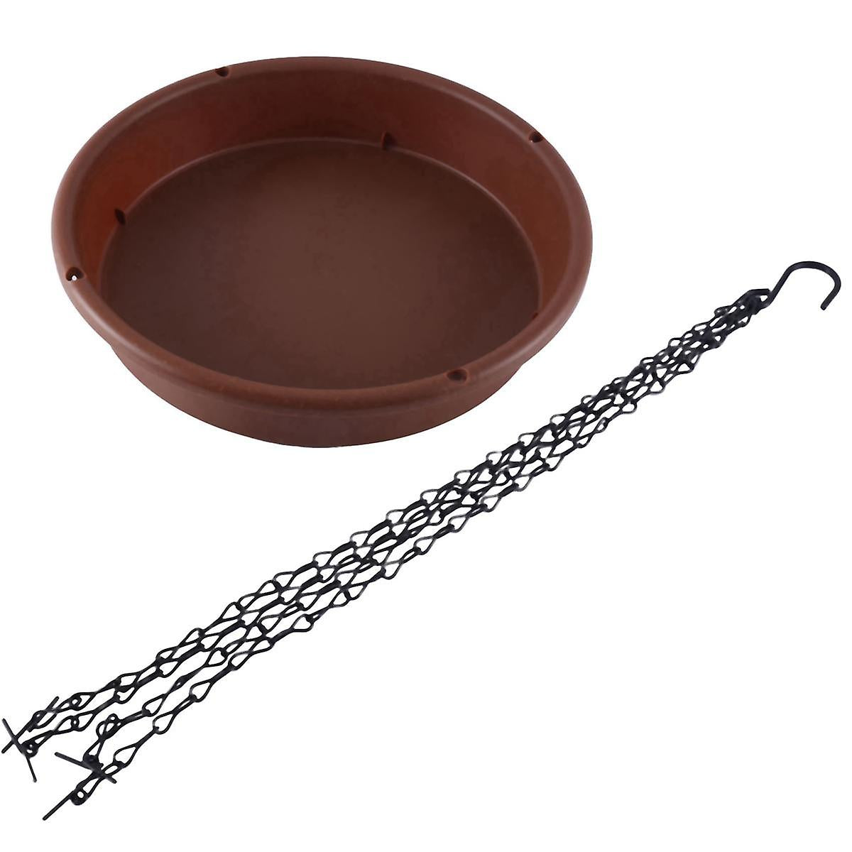 Bird Bath Outdoor Feeding Tray For Backyard Patio Fence Wooden Deck V1188-RD-104507