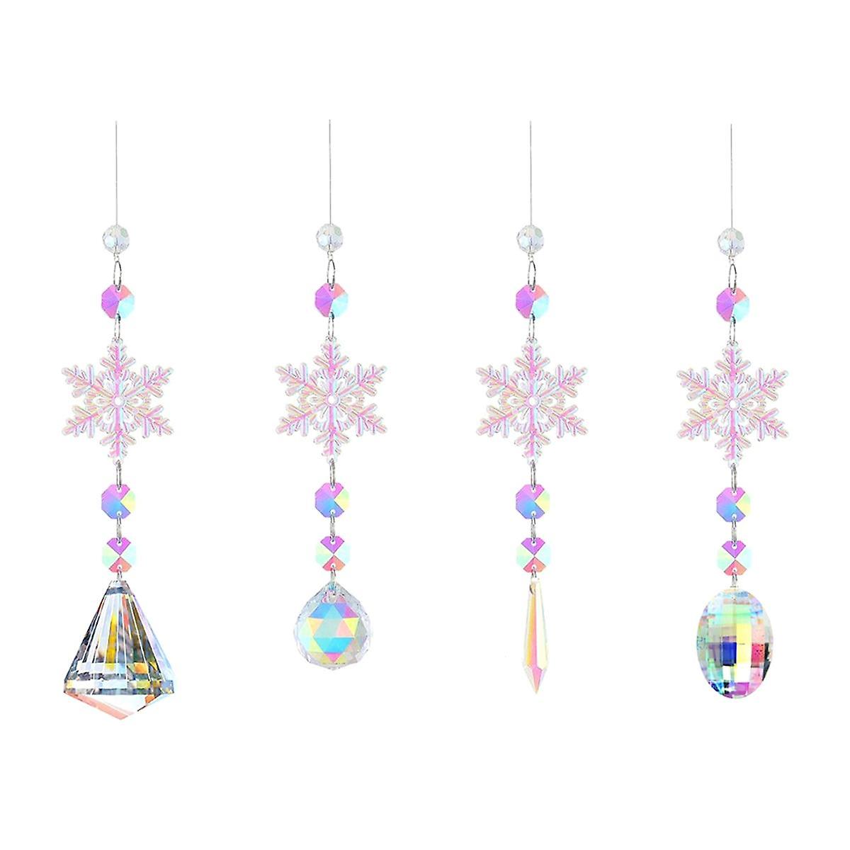 Crystal Sun Catcher Prism Ball Hanging Indoor Window Rainbow Snowflake Ornament V1188-RD-107479