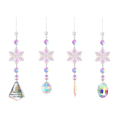 Crystal Sun Catcher Prism Ball Hanging Indoor Window Rainbow Snowflake Ornament V1188-RD-107479