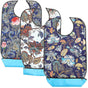 3 Pcs Adult Decorative Bibs with Adjustable Strap for Seniors Elderly V1188-RD-109933