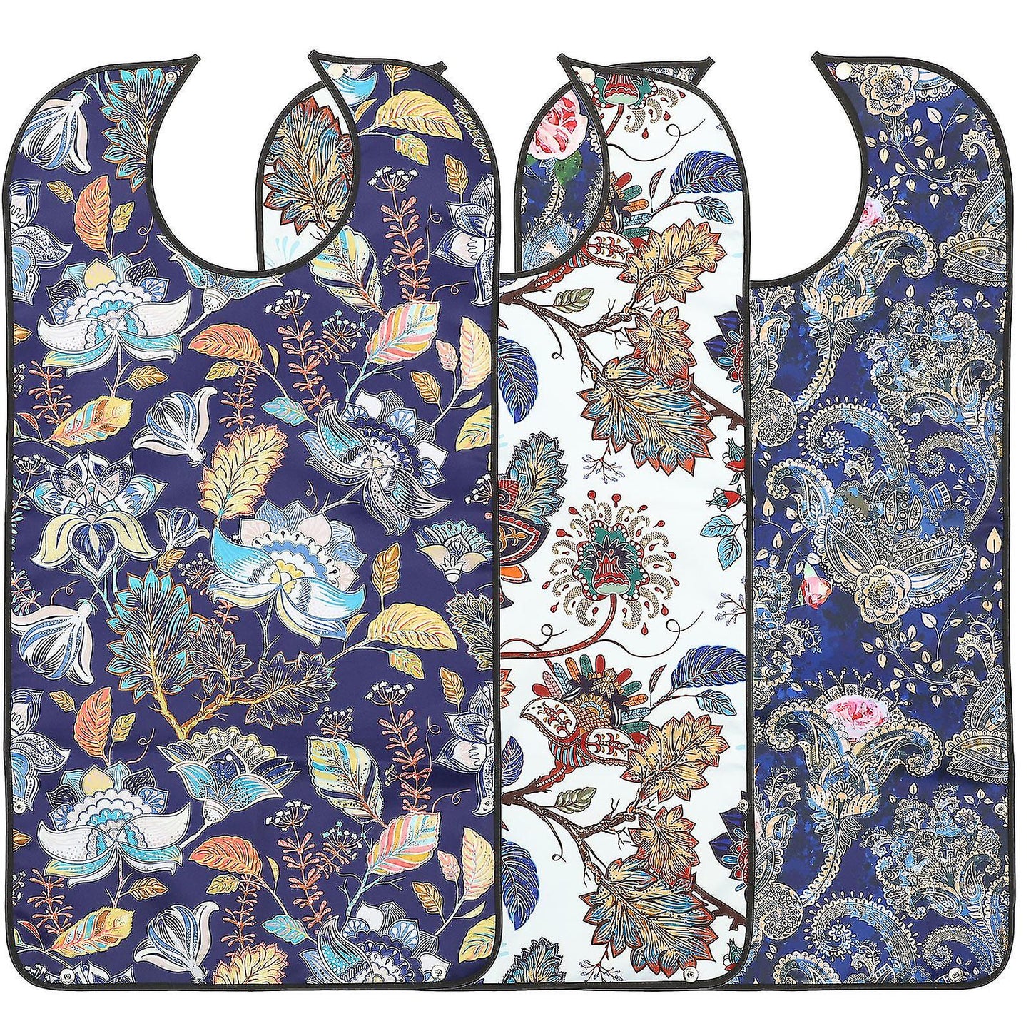 3 Pcs Adult Decorative Bibs with Adjustable Strap for Seniors Elderly V1188-RD-109933