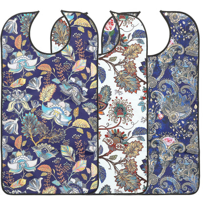 3 Pcs Adult Decorative Bibs with Adjustable Strap for Seniors Elderly V1188-RD-109933