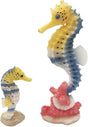 Seahorse Statue Ornament Compatible with Aquarium Decor Resin 2 Pieces V1188-RD-110243