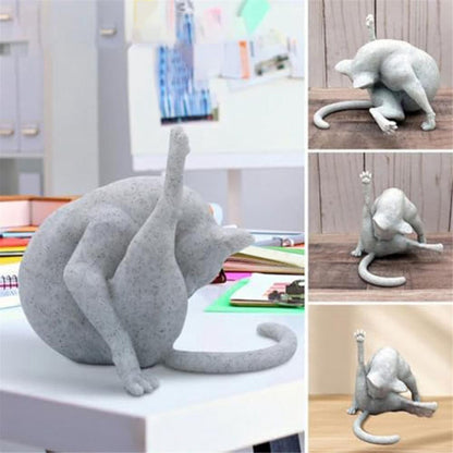 Cat Figurines Sculpture Decor for Cat Lovers, Funny Home Statue V1188-RD-119882