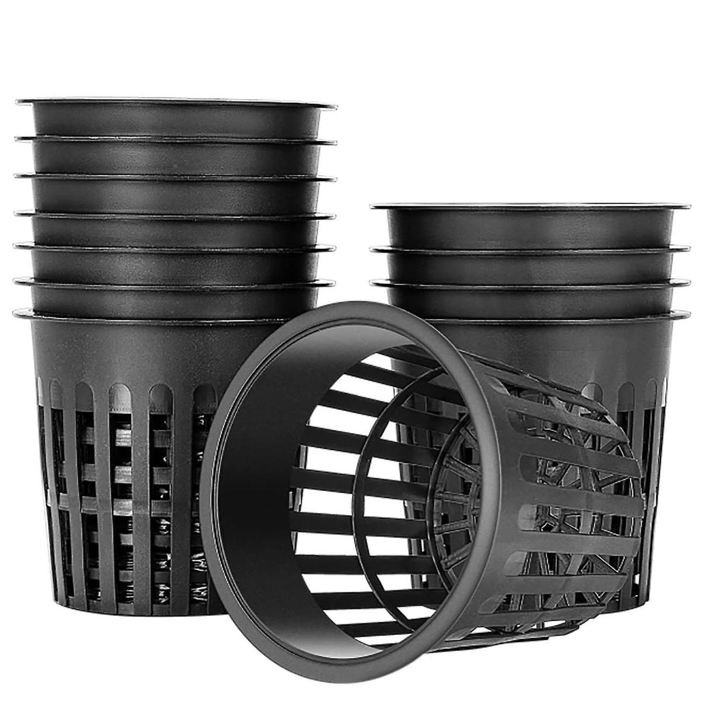 15-Pack 4-Inch Mesh Cups Slotted Mesh Wide Lip Filter Plant Net Pot Bucket Basket for Hydroponics V1188-RD-122869