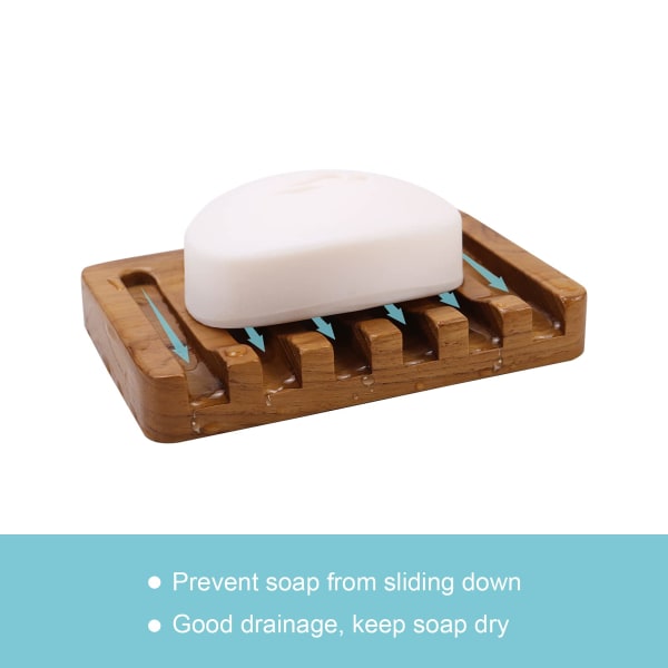 Teak Wood Soap Dish Holder 2pcs for Shower Bathroom Kitchen Compatible with Braun V1188-SAII108-00109-1