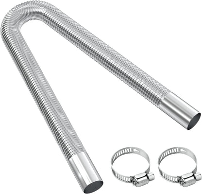Exhaust Pipe for Parking Heater 60cm Stainless Steel with 2 Clamps Compatible with Diesel Heaters V1188-SAII108-00303-1