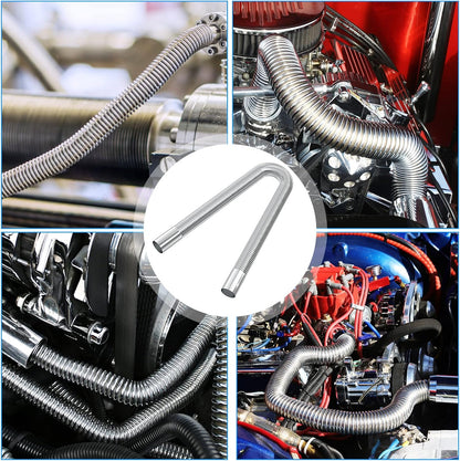Exhaust Pipe for Parking Heater 60cm Stainless Steel with 2 Clamps Compatible with Diesel Heaters V1188-SAII108-00303-1
