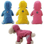 Dog Raincoat Waterproof Pink Hood Jacket Pet Clothing Size L V1188-SU-FY95-00352-5