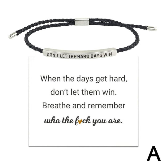Don't Let the Tough Days Win Bracelet for Women and Men, Inspirational Black onesize V1188-SUF51-00689-1
