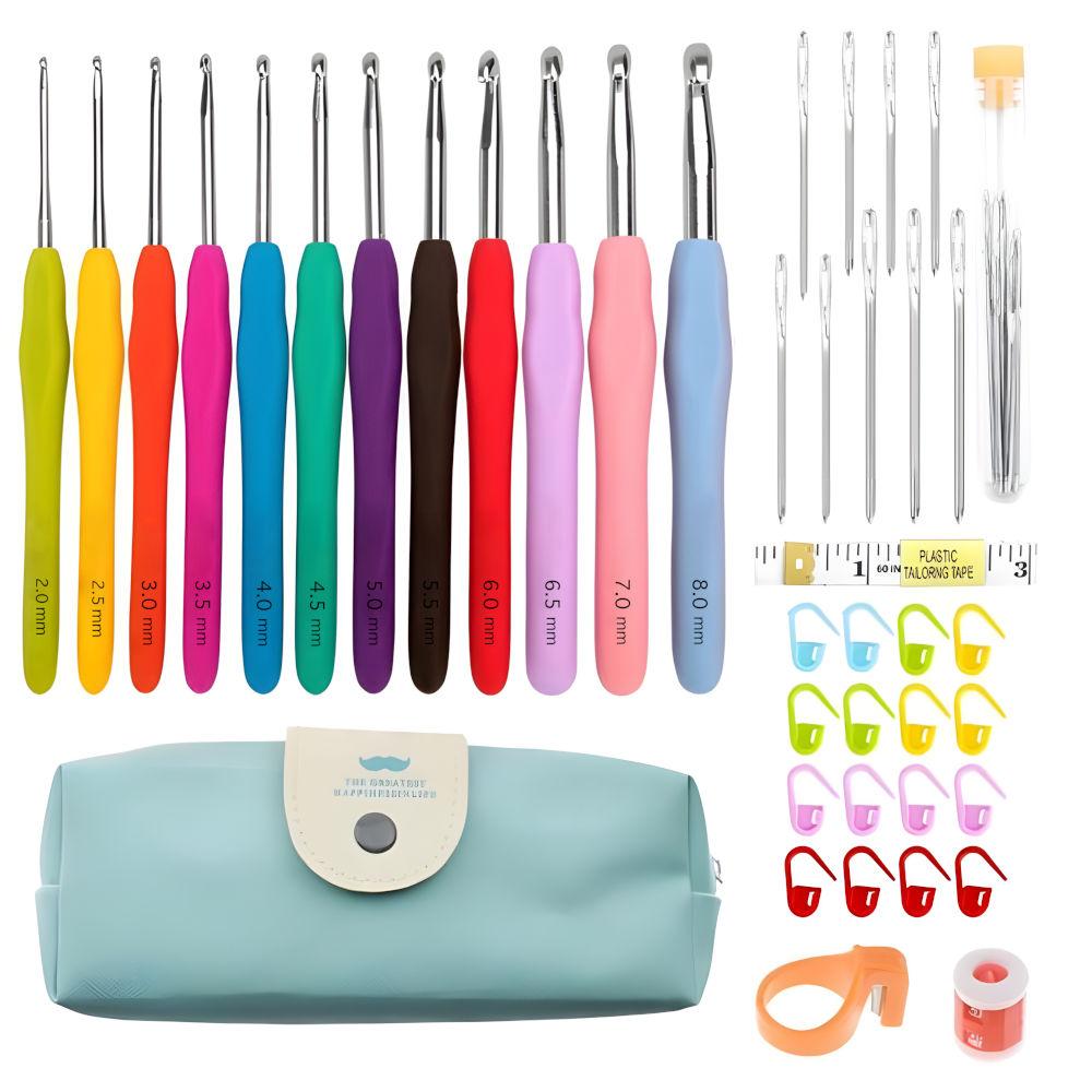 45-piece crochet set with needles, markers, tape measure - Knitting Kit Multicolor multicolor V1188-SUFF-00413-1