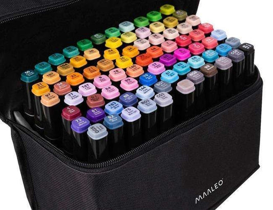 Marker Pens Double-Sided 80-Pack Multicolored with Case V1188-SUFF-00430-1