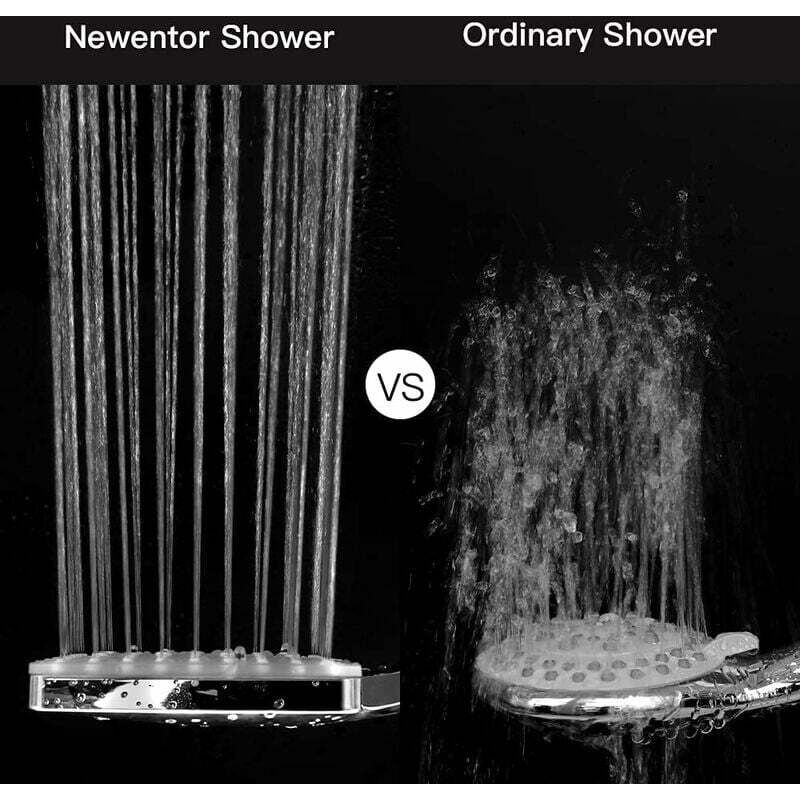 DEBUNS High Pressure Shower Head, Large Square with One-Hand Control, 6 Shower Modes, Chrome V1188-SUL51-11619-1