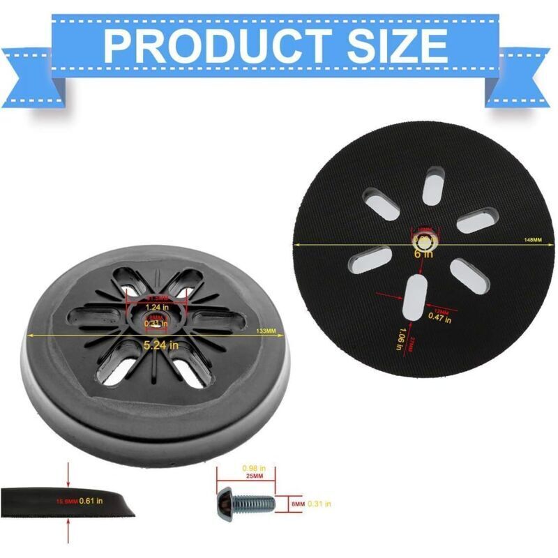 150 mm Sanding Pad Compatible with Bosch GEX 150, GEX 150 AC, GEX 150 Turbo Sander Hardness..DEBUNS V1188-SUL51-12208-1