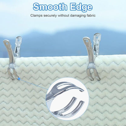 Heavy Duty Stainless Steel Clothes Pegs, Large, 10-Pack, for Sunbeds and Pool Covers V1188-SUL51-18102-1