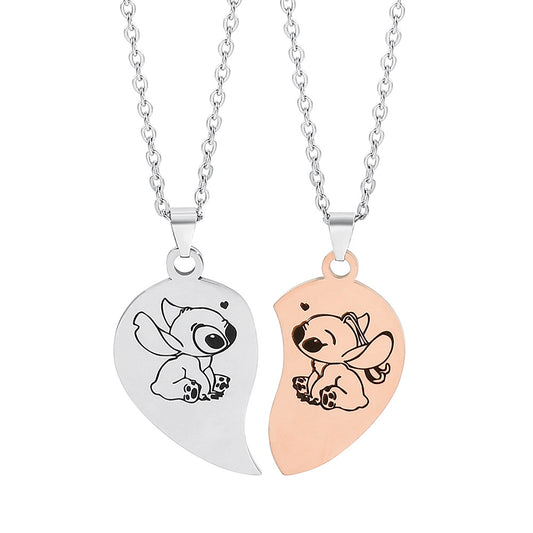 Party Stitch Necklace, Stitch Gift Jewelry, Stainless Steel Necklace V1188-SUU51-02452