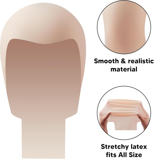 Halloween Bald Wig Latex Bald Wig For Men Women Halloween Costumes, Bald Wig Hat For Adults Costume Halloween V1188-SUU68-01318-1