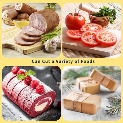 Cheese cutter with wire, cheese cutter for block cheese with 6 replacement wires, stainless steel cheese V1188-SX-0008109