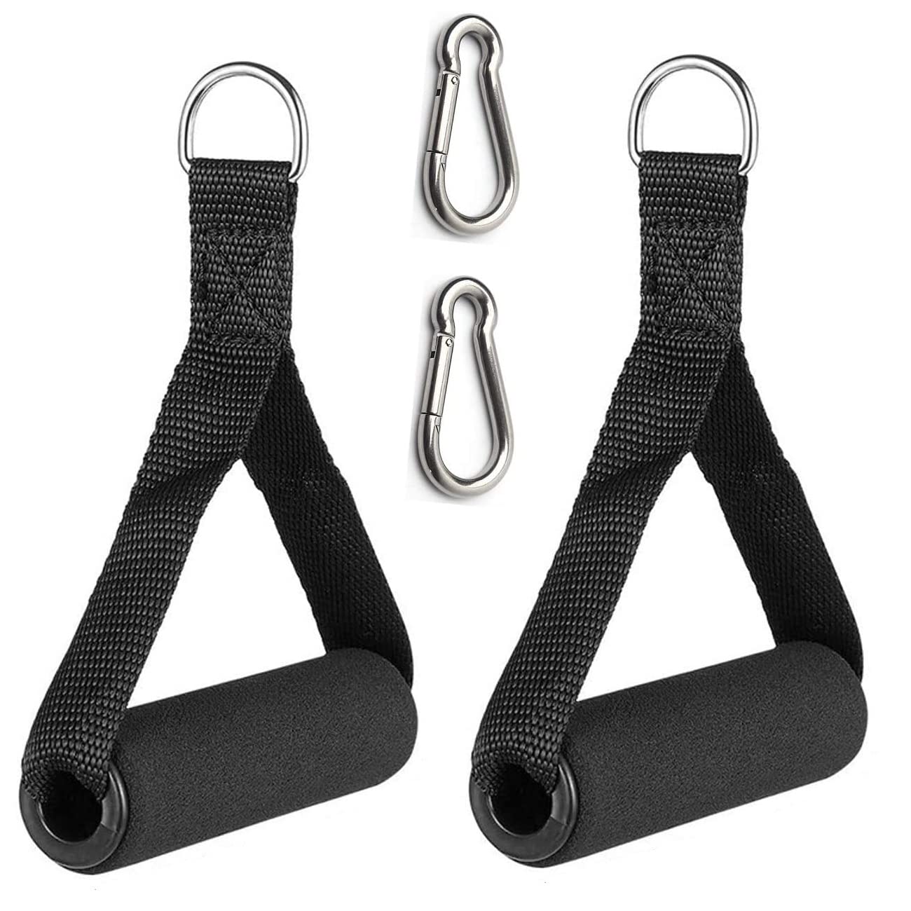 Heavy Duty Training Handle with Carabiners for Cable Machines and Gym Equipment, Compatible with Resistance V1188-SX-0010983