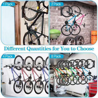Garage Wall Mounted Bike Rack 2 Pack Heavy Duty Steel Hook Compatible with Oral-B Holds 66 lbs V1188-SX-0011007