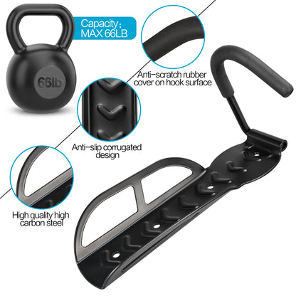 Garage Wall Mounted Bike Rack 2 Pack Heavy Duty Steel Hook Compatible with Oral-B Holds 66 lbs V1188-SX-0011007