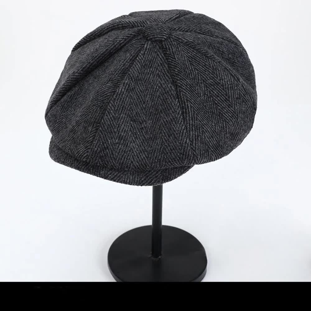 2023 Retro Newsboy Caps Men Octagonal Hats Peaky Blinders Newsbo Black V1188-TAE-1-187-1