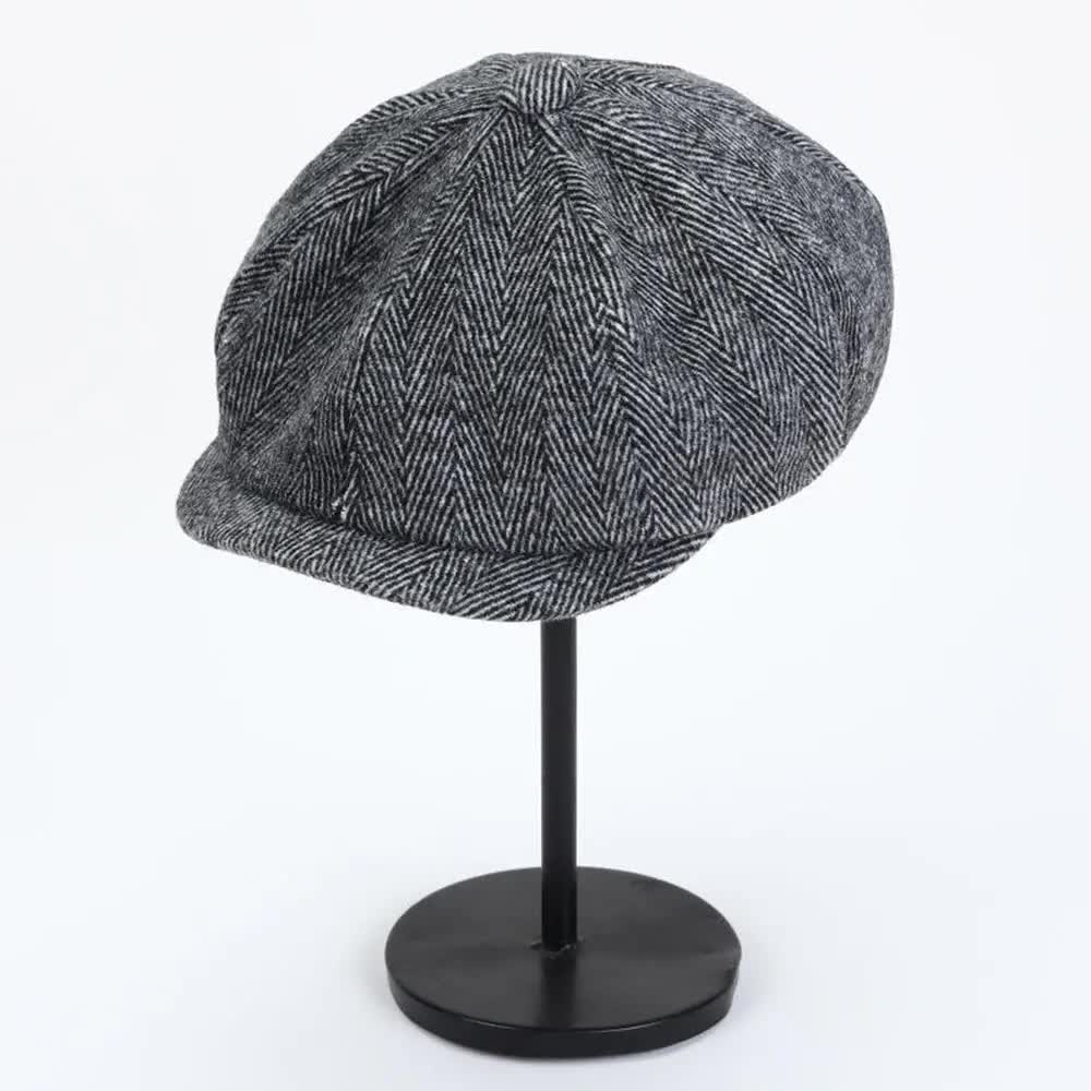 Retro Newsboy Cap Grey Men Octagonal Hat Peaky Blinders Style V1188-TAE-1-187-2