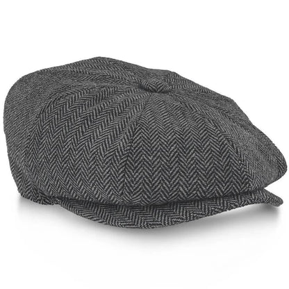 Retro Newsboy Cap Grey Men Octagonal Hat Peaky Blinders Style V1188-TAE-1-187-2