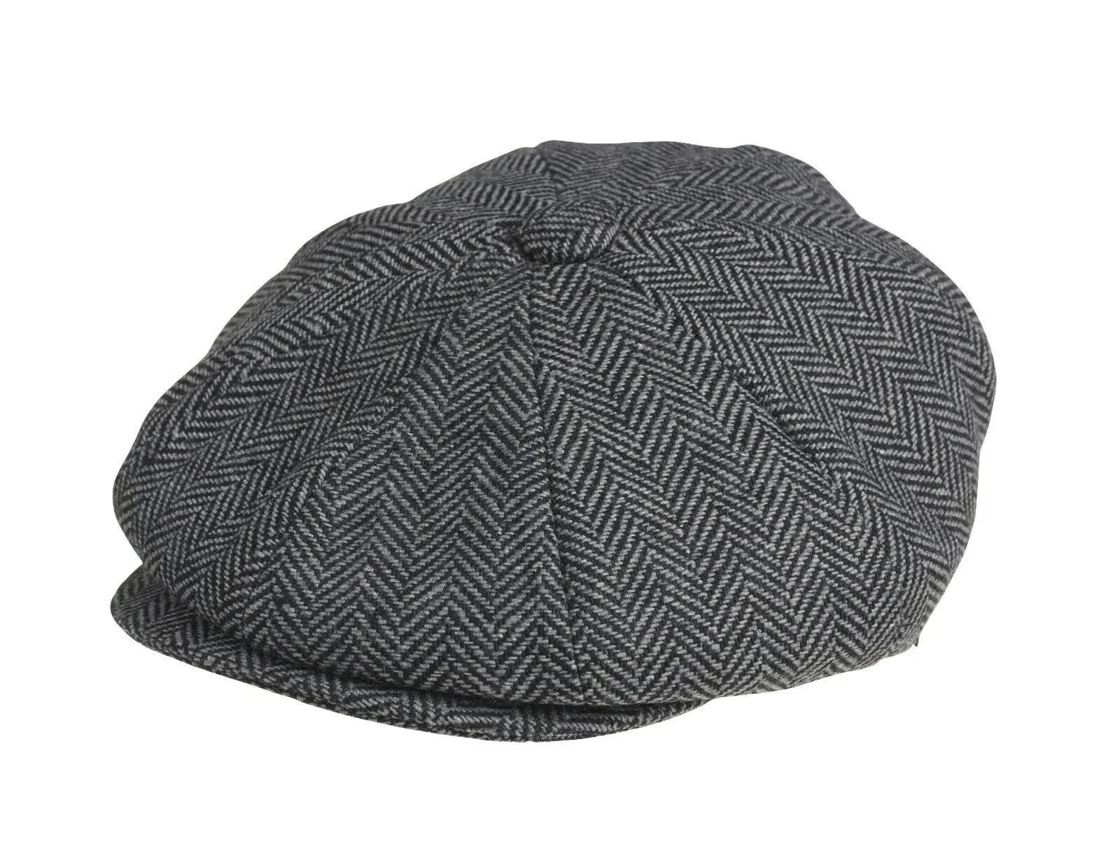 Retro Newsboy Cap Grey Men Octagonal Hat Peaky Blinders Style V1188-TAE-1-187-2