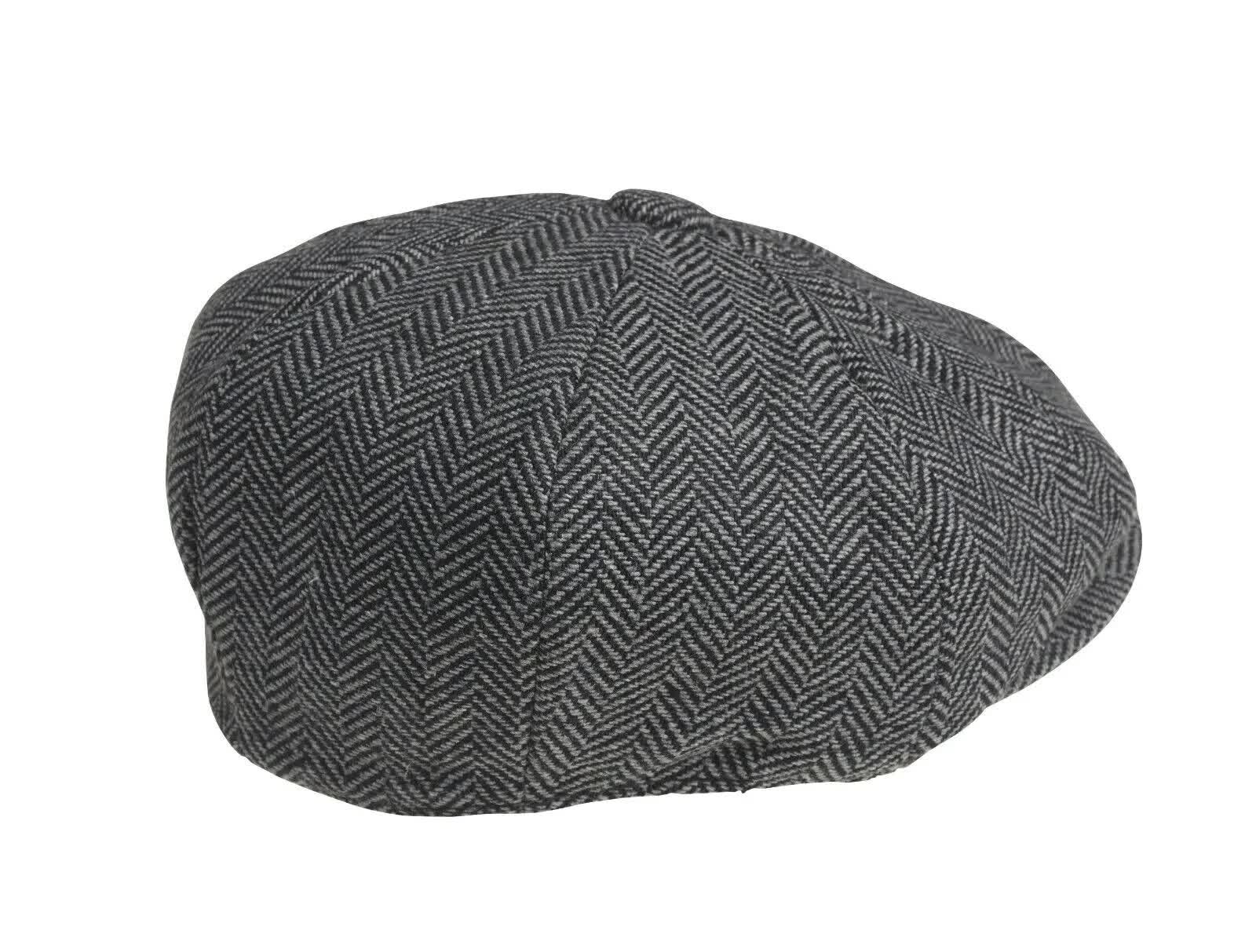 Retro Newsboy Cap Grey Men Octagonal Hat Peaky Blinders Style V1188-TAE-1-187-2