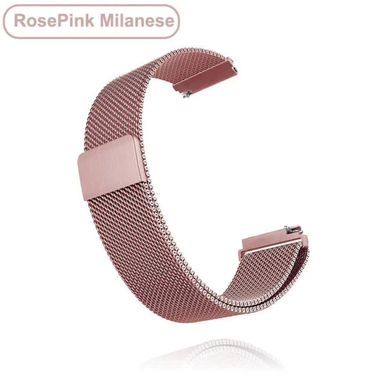 Garmin Vivoactive 3 4 4s Venu 2 2s SQ Forerunner 645 Compatible Metal Wristband 18mm 20mm 22mm Rose Pink V1188-TAE41-00118-176