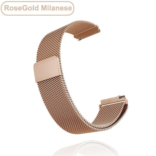 Garmin Vivoactive 3 4 4s Venu 2 2s SQ Forerunner 645 Compatible Metal Bracelet Band 18mm 20mm 22mm Rose Gold V1188-TAE41-00118-62