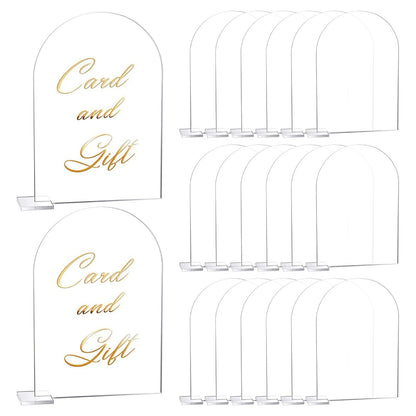 Transparent Acrylic Wedding Table Number Holders - 5-Pack Blank Arched Sign with Stand V1188-TAE41-00288