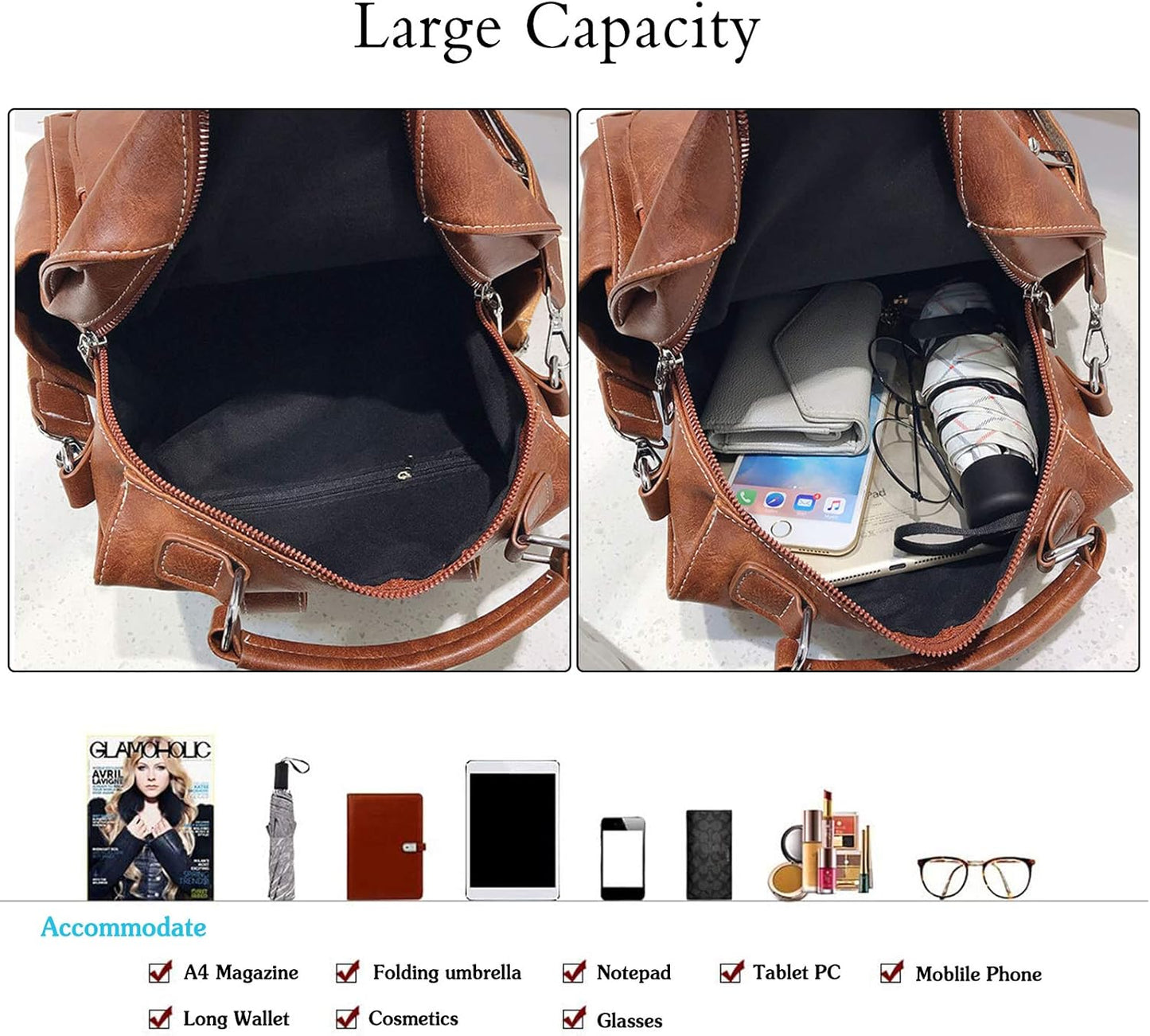 Vintage Backpack Women Shoulder Bag Girls Waterproof Daypack V1188-TAE41-00871