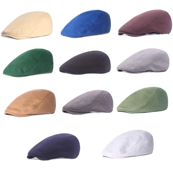 Unisex Cotton Beret - Soft Casual Solid Color Cap for Men and Women with Compatible with Apple Compatibility, V1188-TAL-00045