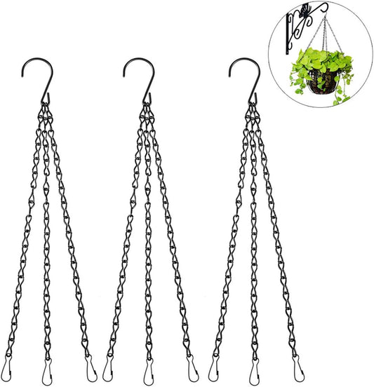 3-Pack Hanging Chain Set, Replacement Chain, Metal, Hanging Basket, Chains, Garden, Flower Pot, Plant Hanger V1188-TAL-01185