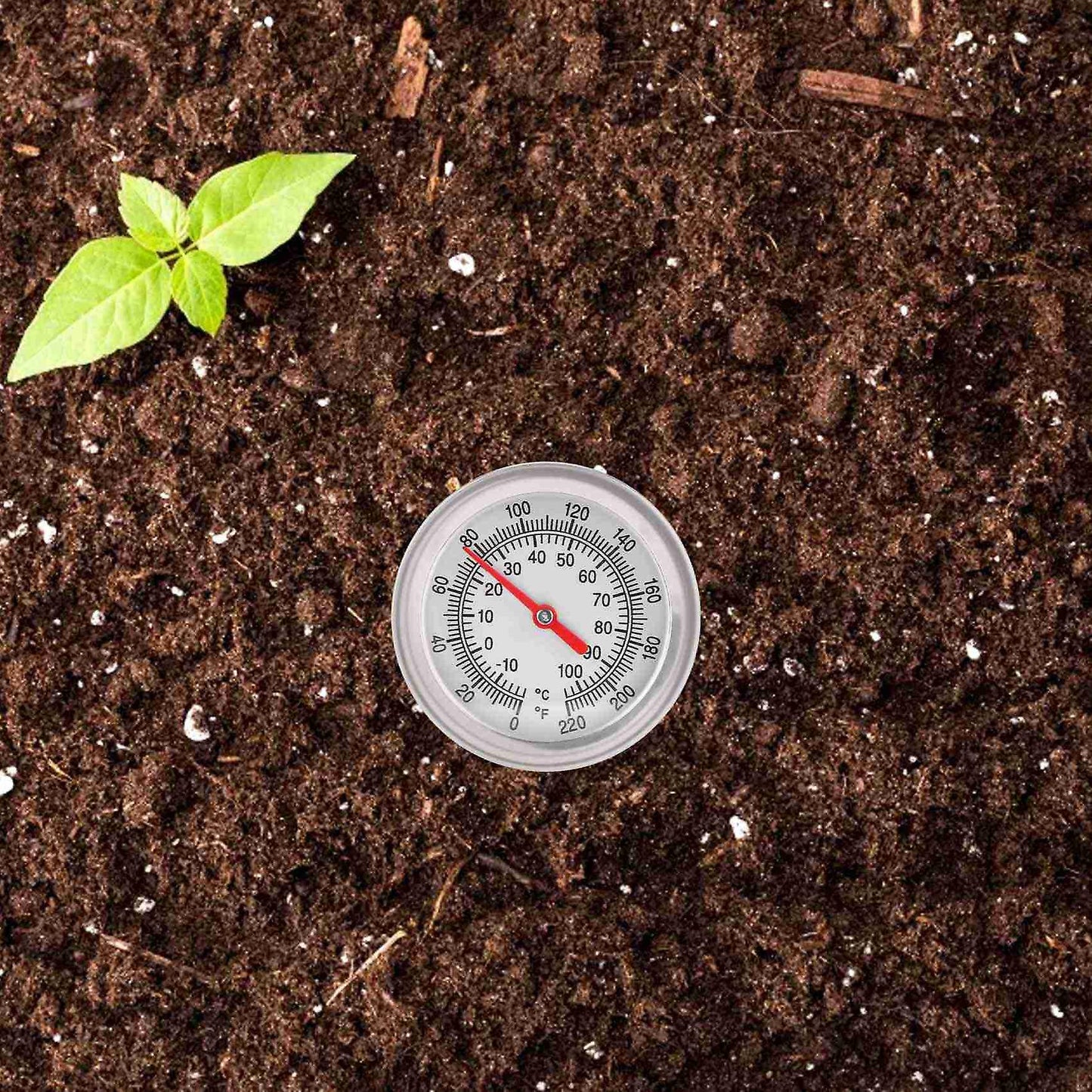 Compost soil thermometer 50 cm length stainless steel V1188-TAL-01552