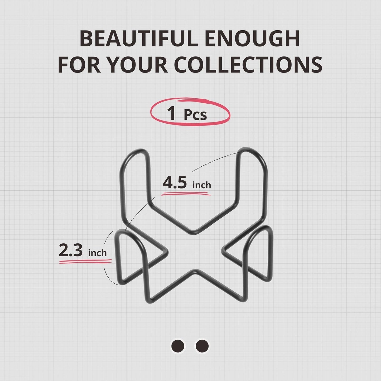 Minimalist Black Iron Coaster Holder Compatible with Round and Square Coasters V1188-TAL-02000