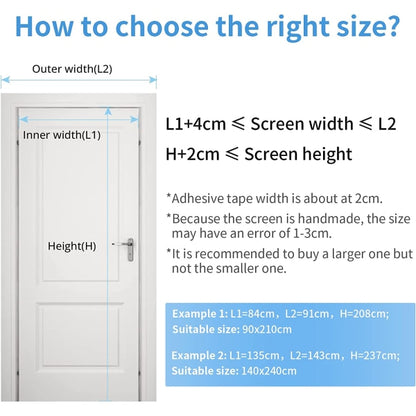 Mosquito Net Door Magnetic Fly Screen Anti-mosquito MYCARBON 80X200CM White V1188-TAL-02001