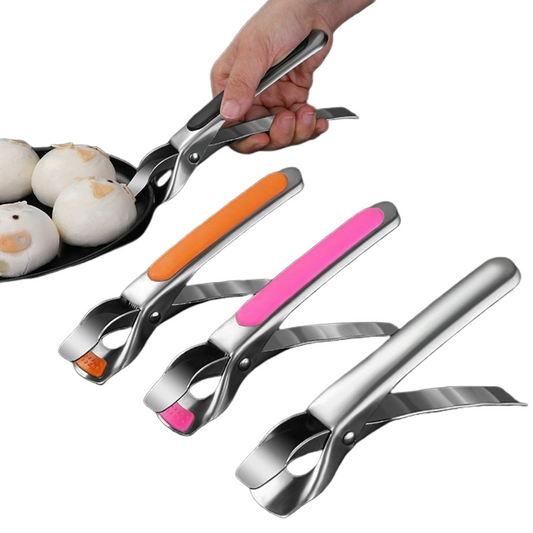 2pcs Air Fryer Camping Tools Anti-scald Tongs Pan Gripper Pot Clip Bowl Clip Black V1188-TAL-02057-1
